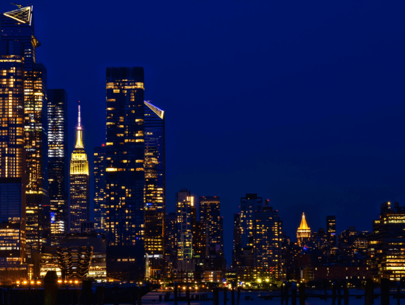 New York City skyline at night
