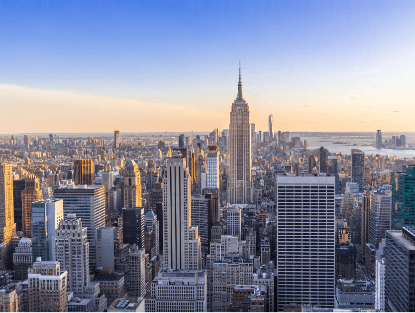 A city scape skyline view of New York City