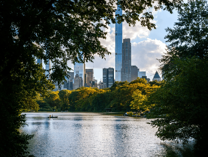 A photo of Central Park in the fall