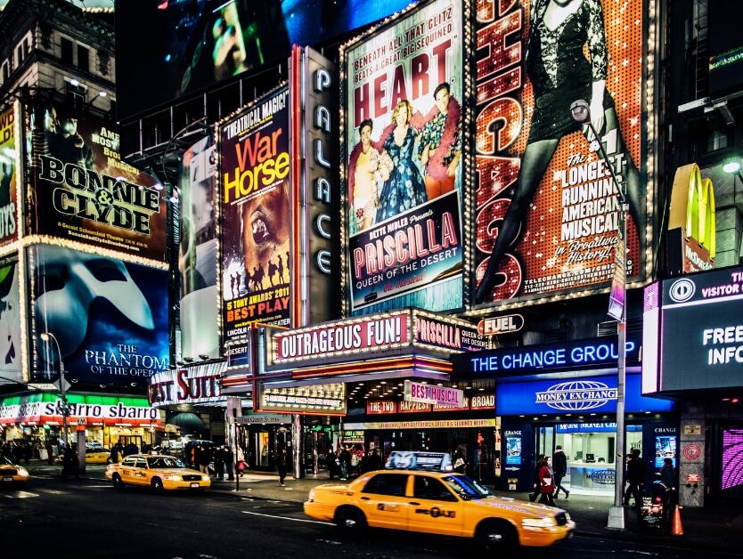 An image of Times Square at night