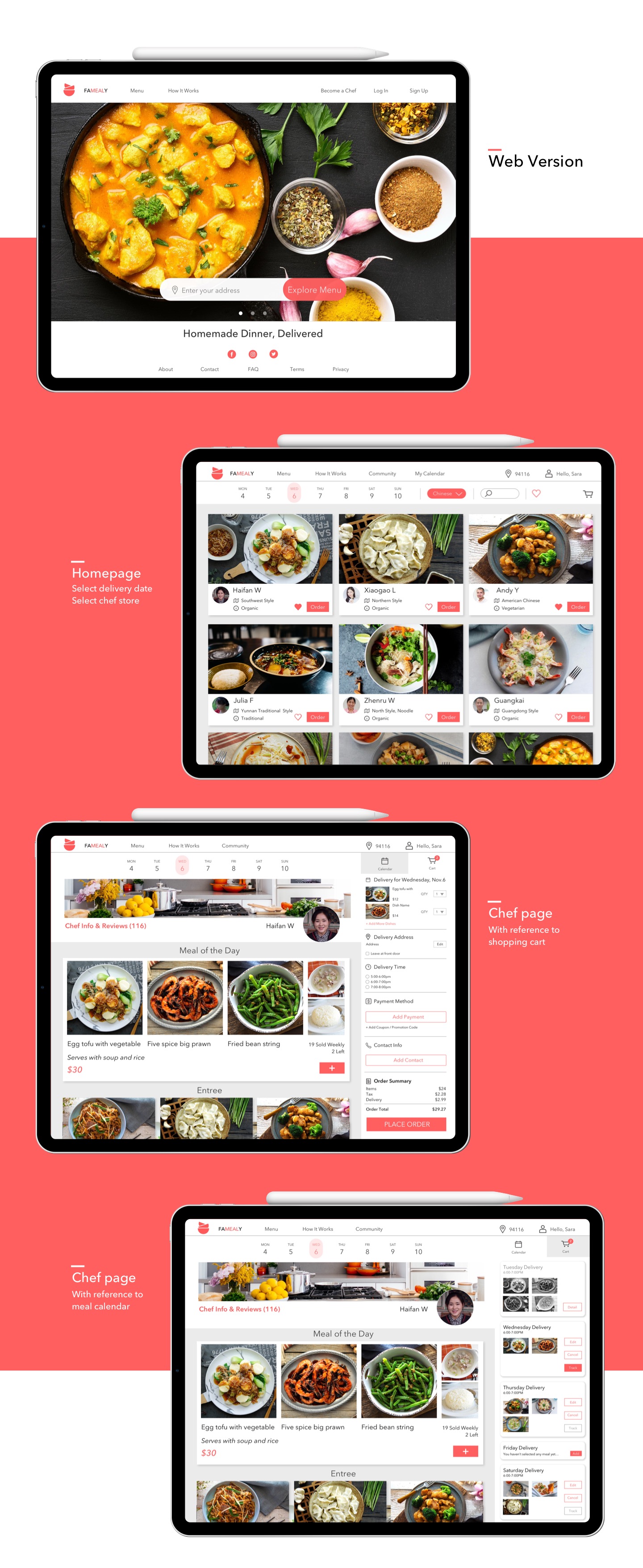 Famealy web app design