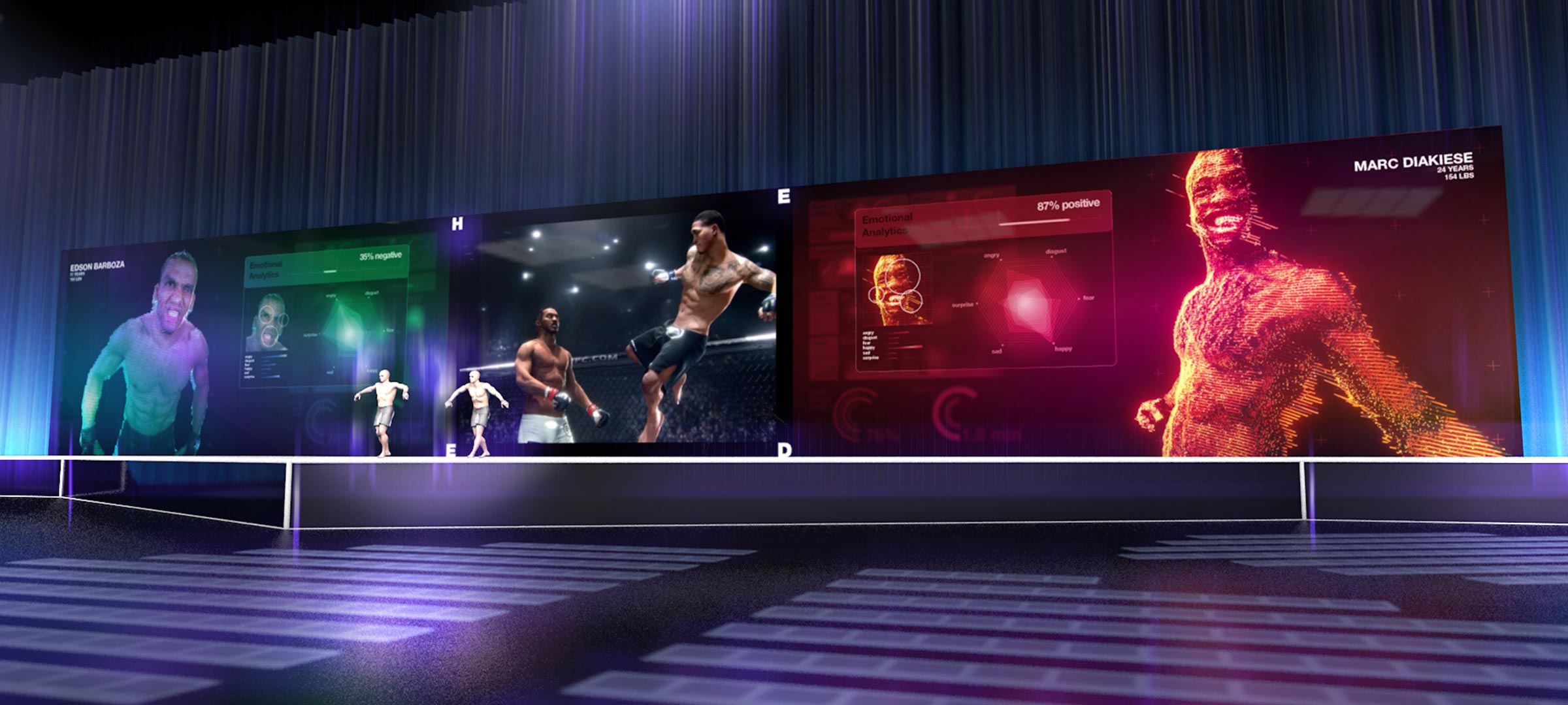 HEED UFC data visualization keynote performance by The Windmill Factory