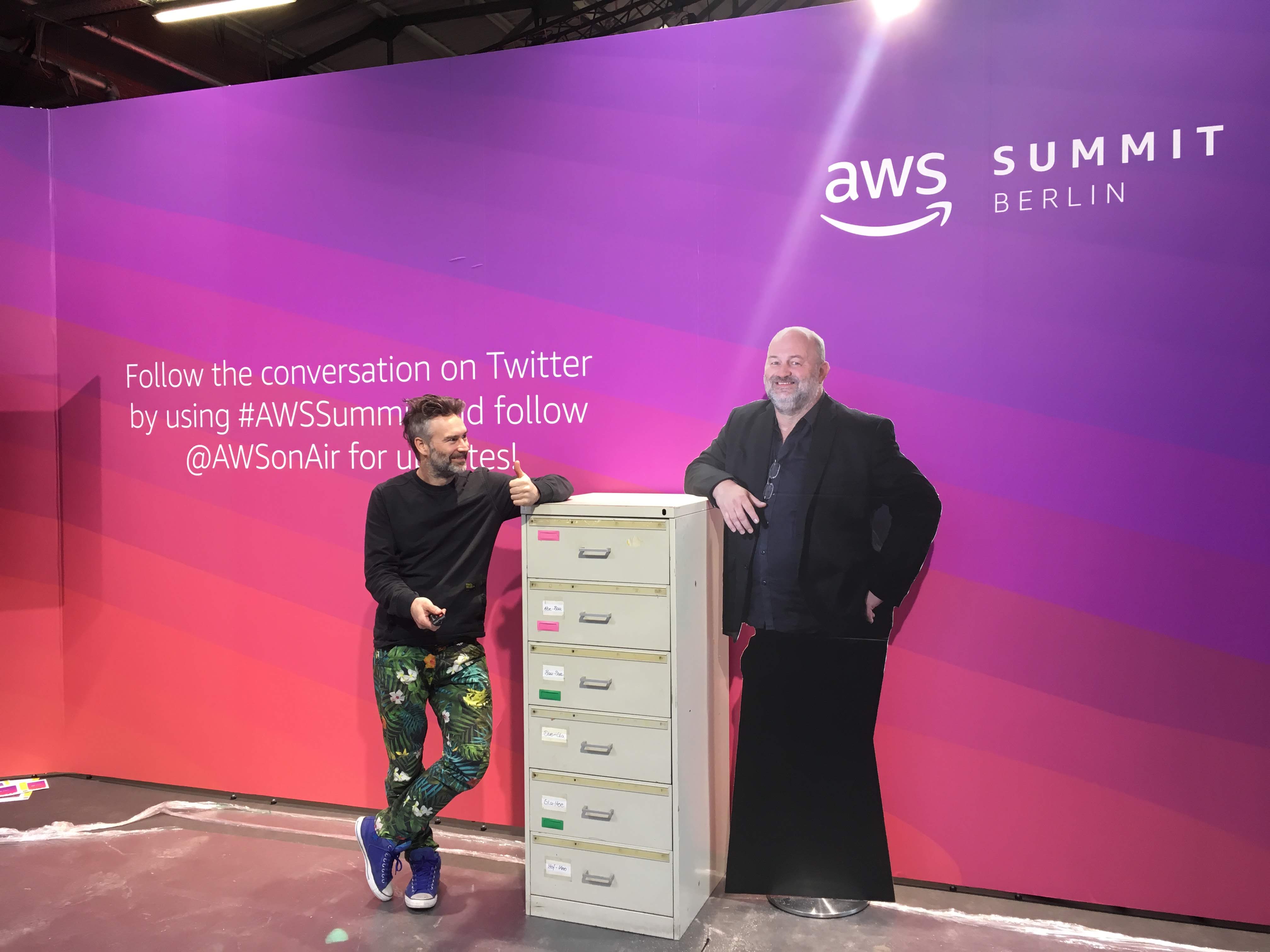 Backstage at the HEED AWS keynote in Las Vegas with Amazon CTO Werner Vogels