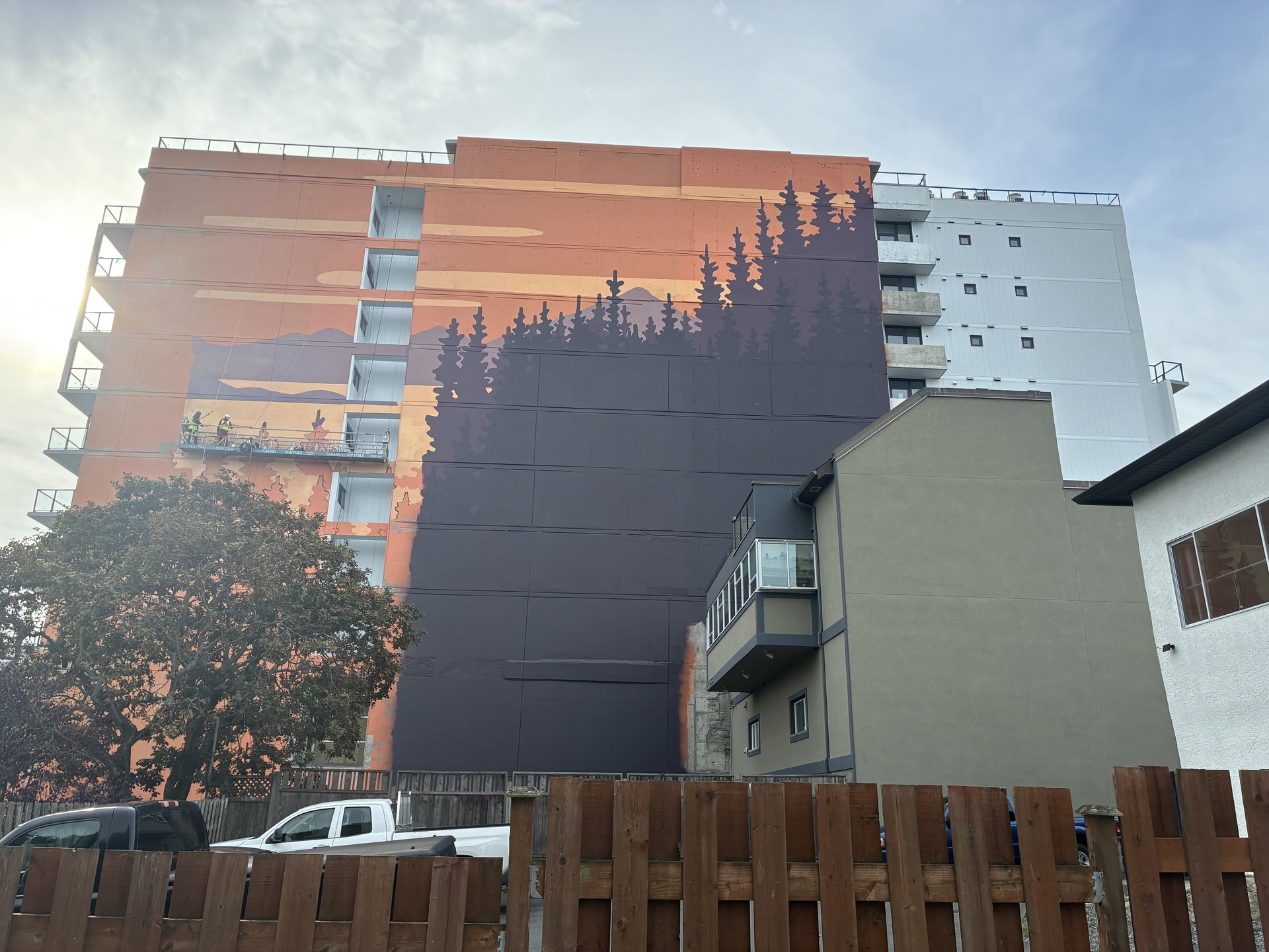 Mural meant to bring some colour to drab Esquimalt condo facing 