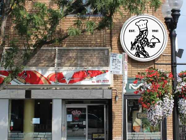 PICTURE OF THE BIG SLICE RESTAURANT BUILDING AT 1154 ST. CLAIR AVE WEST