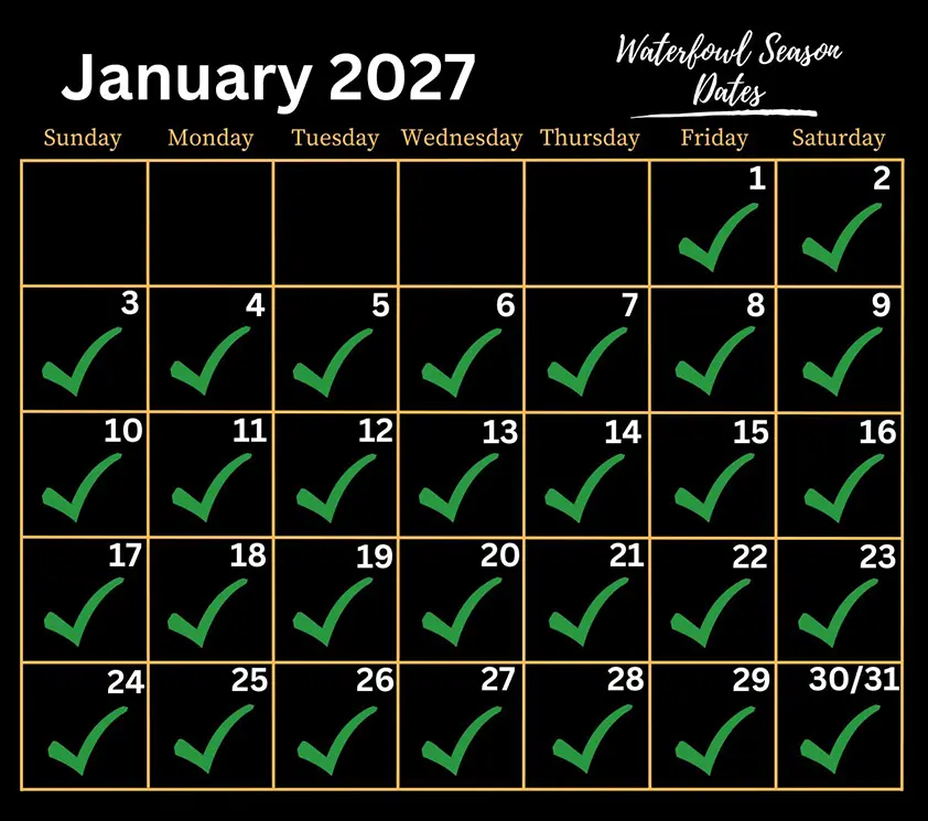 Arkansas Waterfowl Season Dates January 2027