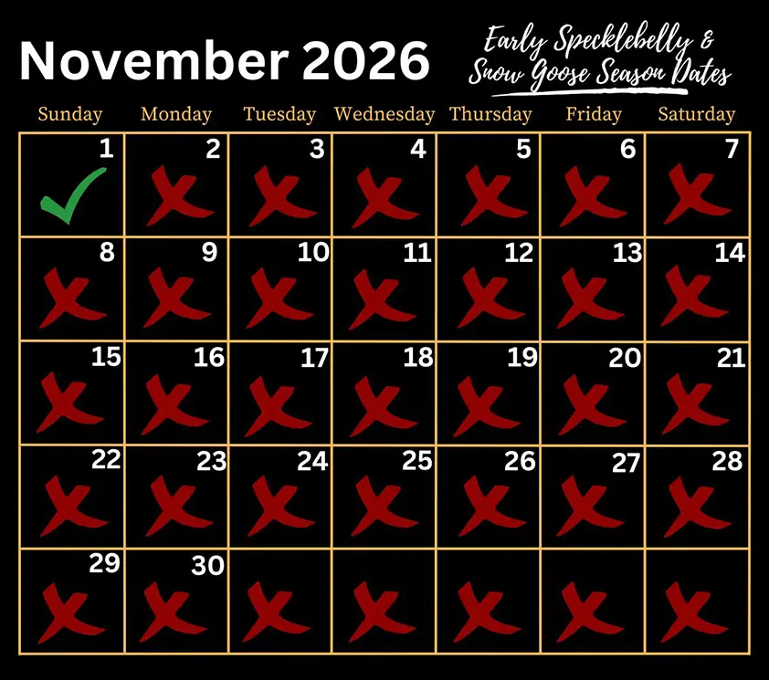 Arkansas Early Goose Season Dates 2026