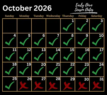 arkansas dove season dates october 2026