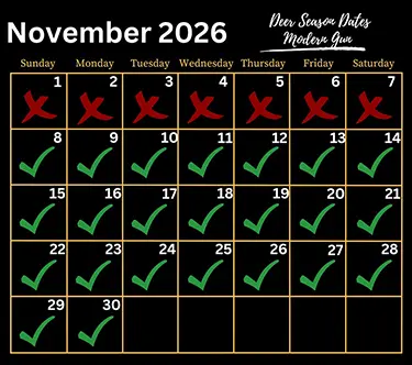 arkansas deer season dates november 2026