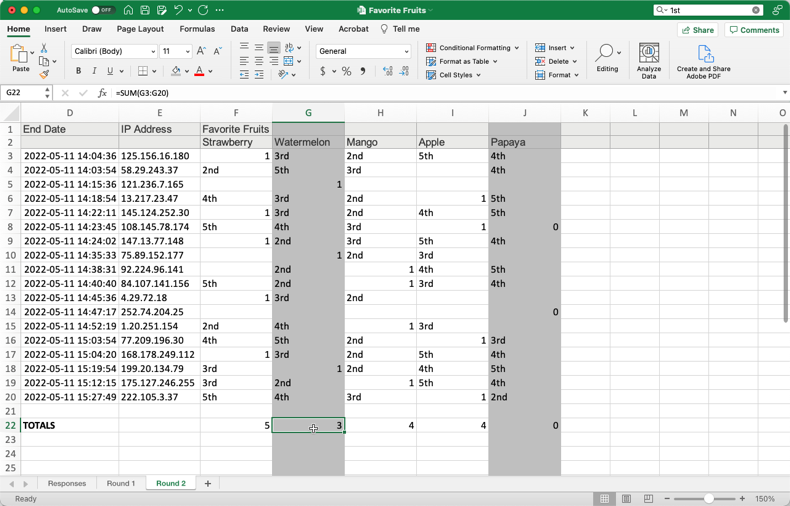 Round 2 Results