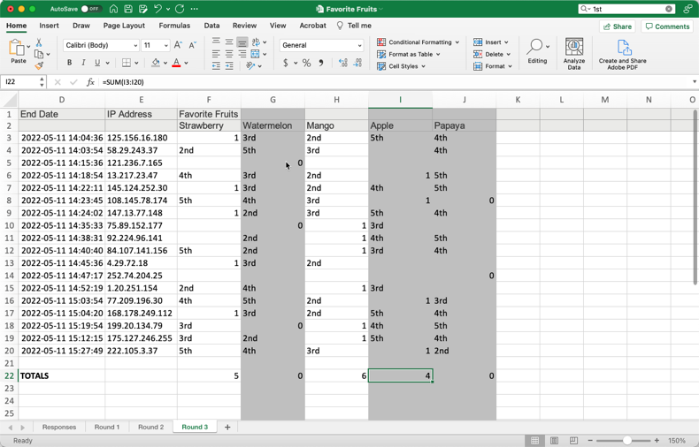 Round 3 Results