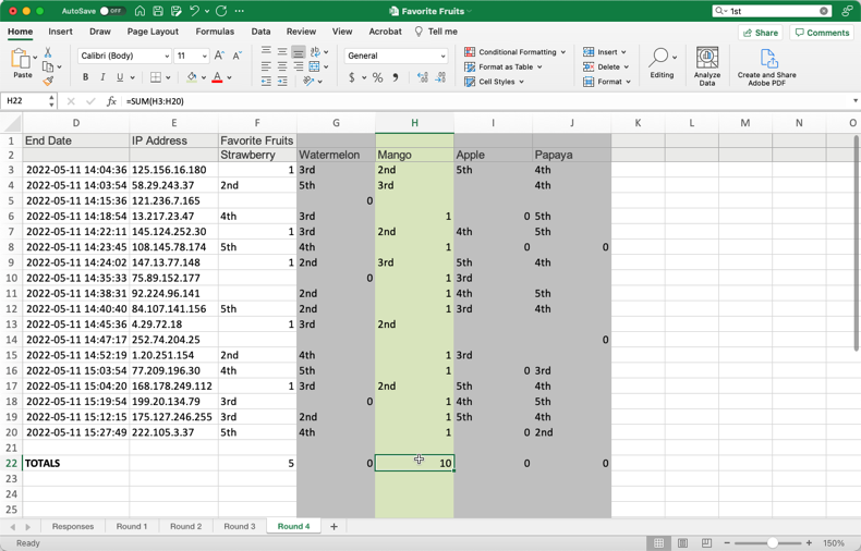 Round 4 Results