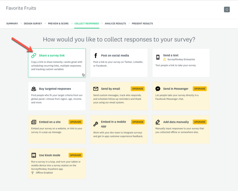 Share a link to your survey
