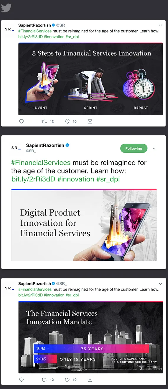 Tweet about the Financial Services Innovation Mandate