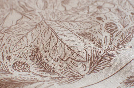 Close-up of the Land bandana illustration