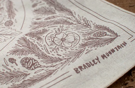Close-up of the Land bandana illustration