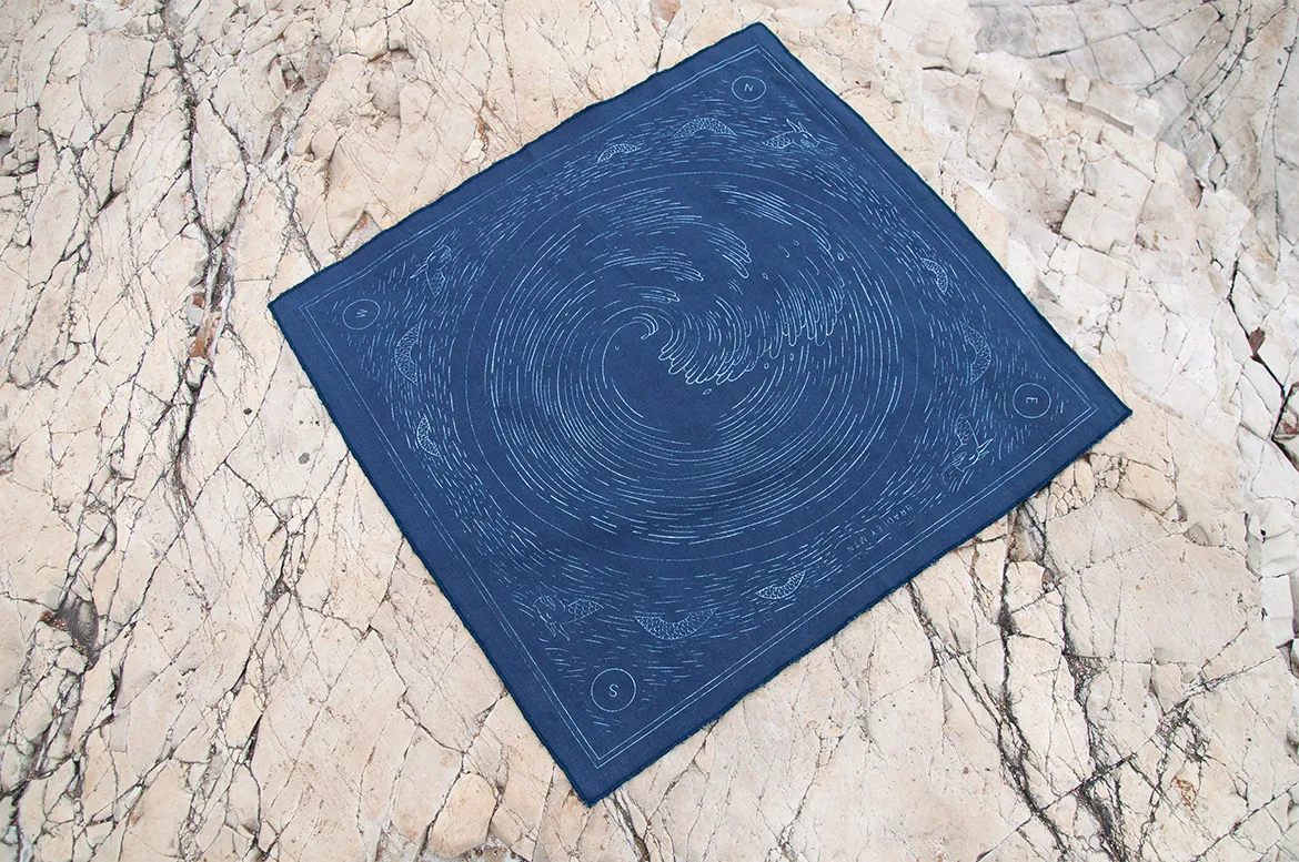 Bradley Mountain's indigo-dyed navy blue cotton bandana