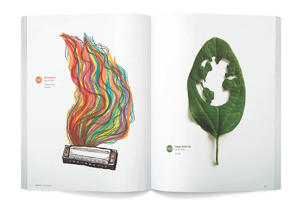 Spread from The 365 Project book