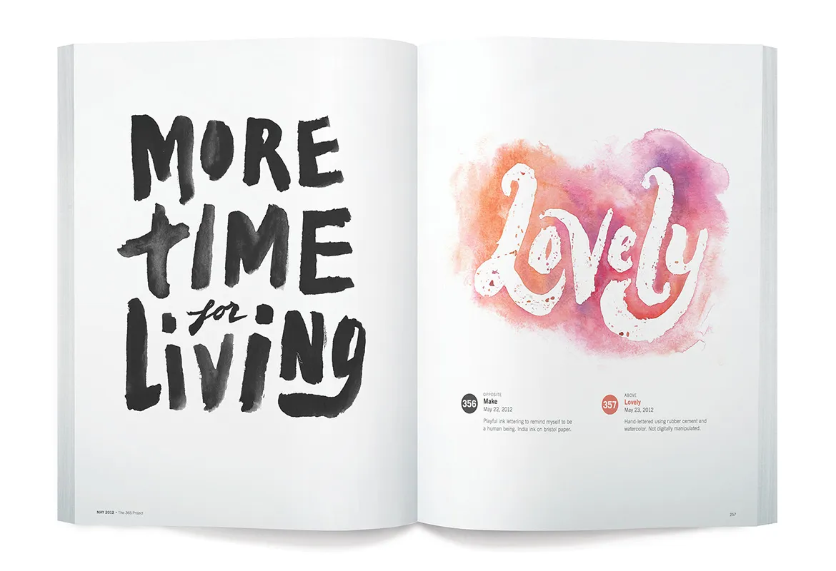 Spread from The 365 Project book