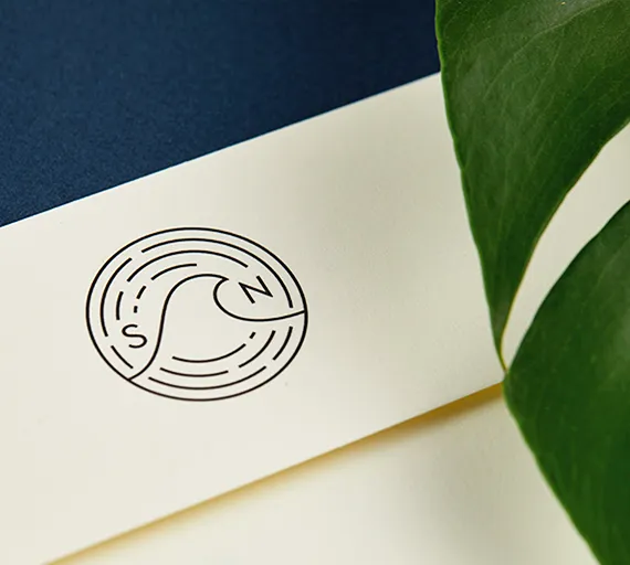 Close-up detail of the invitation envelope