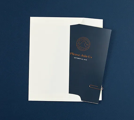 The invitation envelope opened