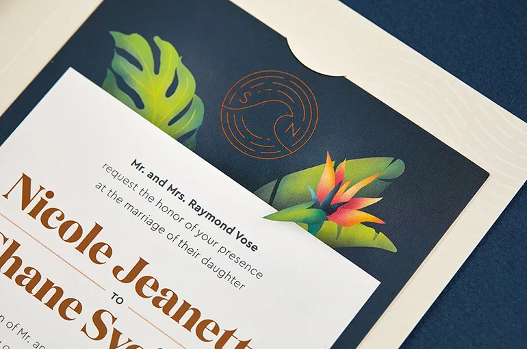 Detail of the invitation printing