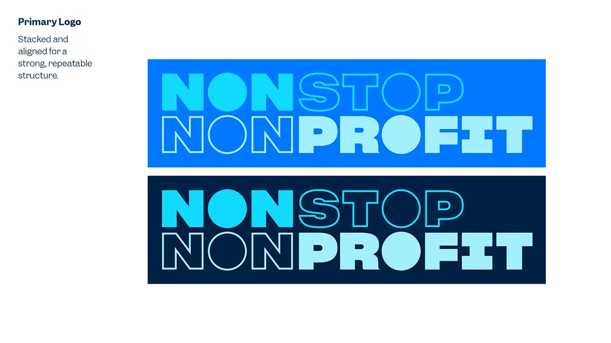 Nonstop Nonprofit brand elements