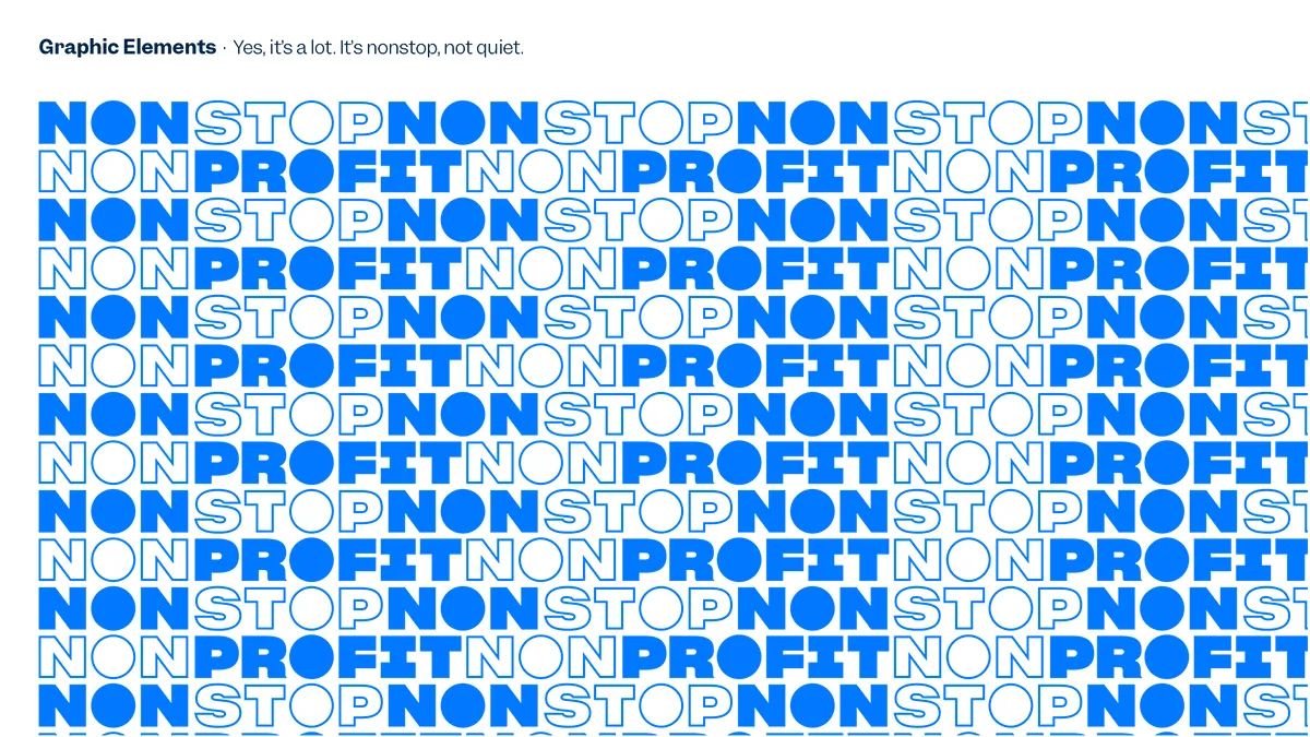 Nonstop Nonprofit brand elements