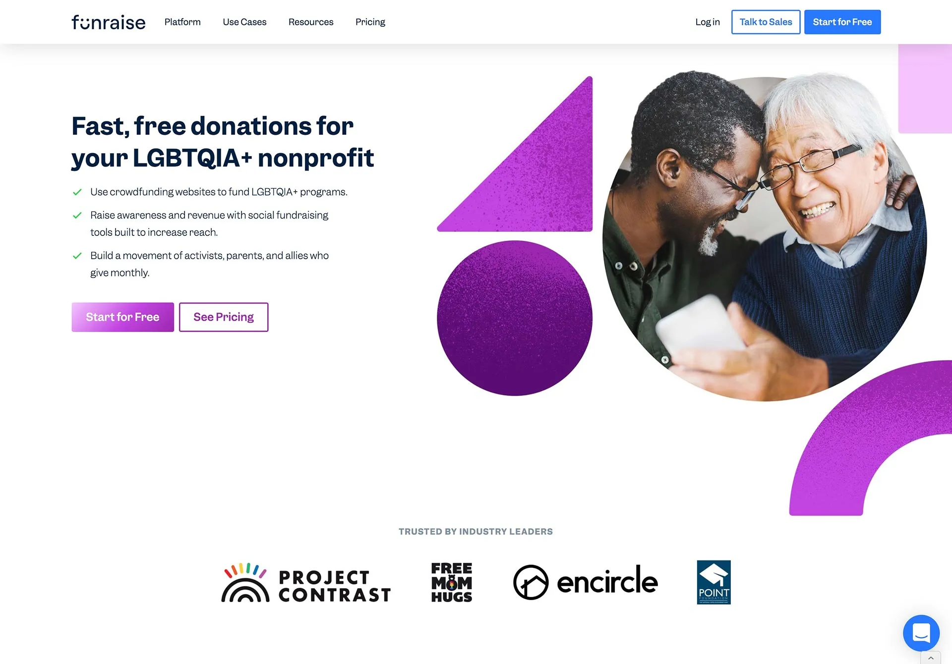 LGBTQIA+ organizations landing page