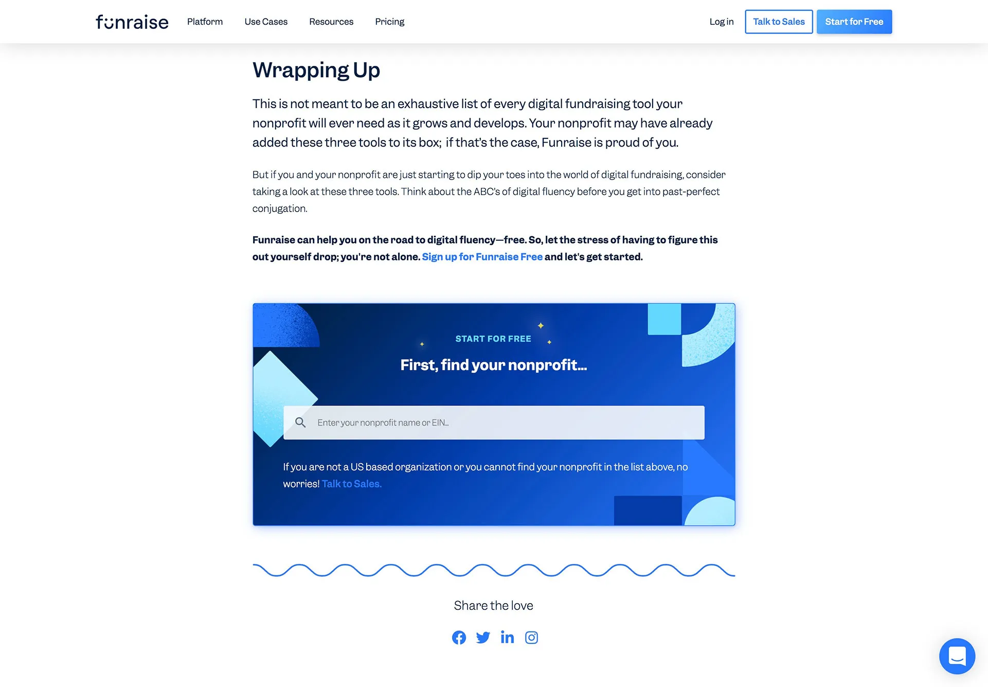 A blog article closing CTA