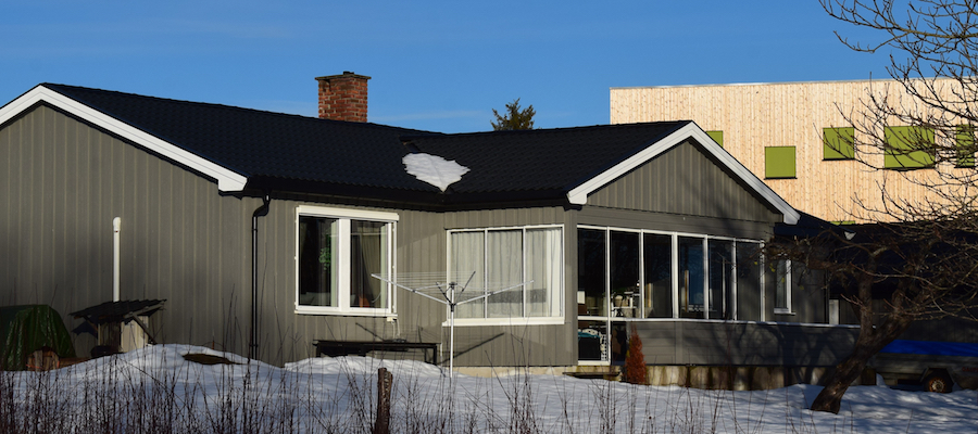 Hus på ett plan