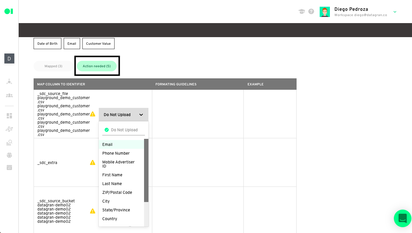 A data workflow dashboard.