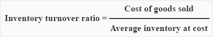 An inventory turnover ratio formula