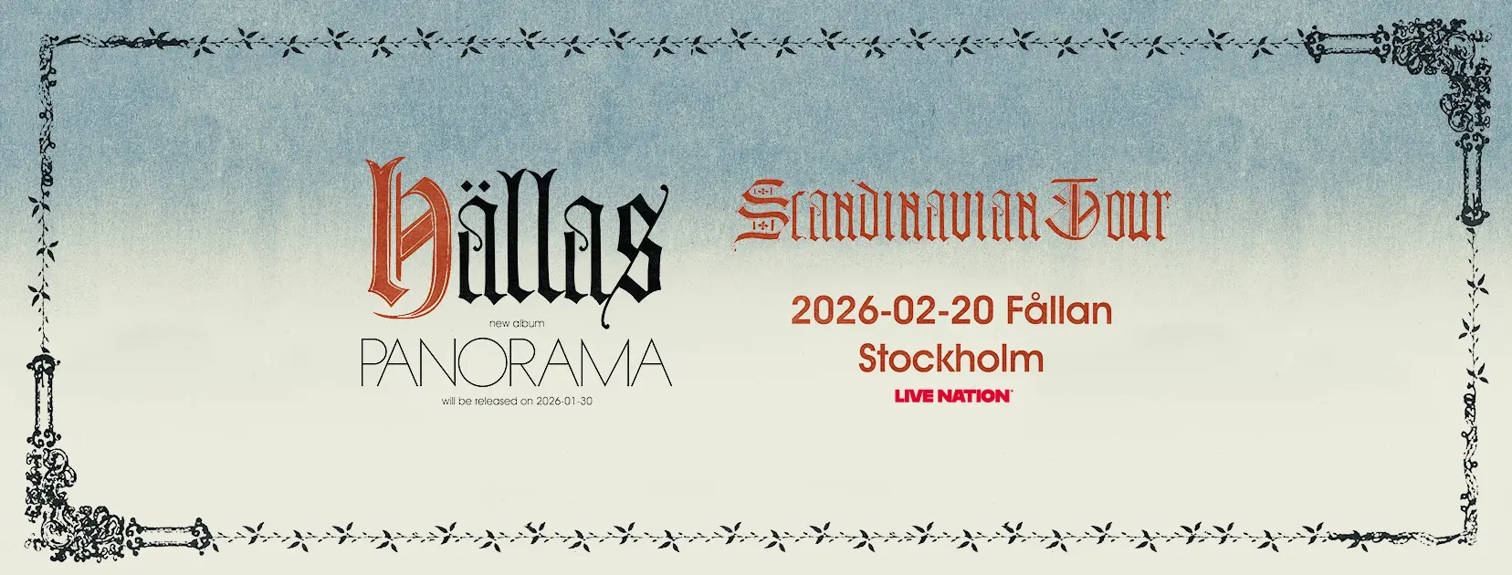 Konsert med Hällas på Fållan i Stockholm den 20 februari 2026