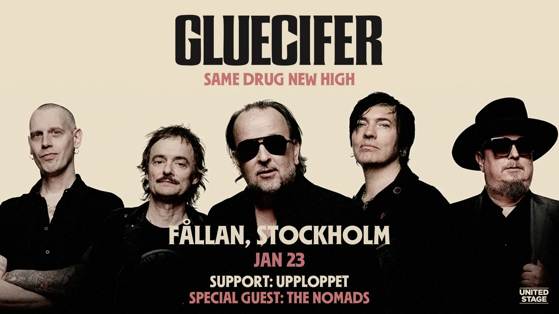 Konsert med Gluecifer på Fållan i Stockholm den 23 Januari 2026