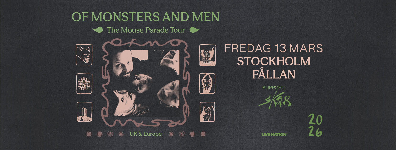 Konsert med Of Monsters and Men på Fållan i Stockholm den 13 mars 2026