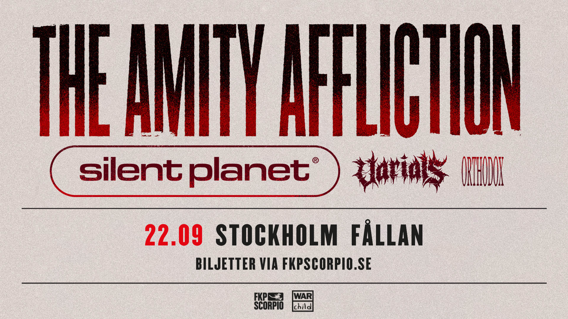 Konsert med The Amity Affliction på Fållan i Stockholm den 