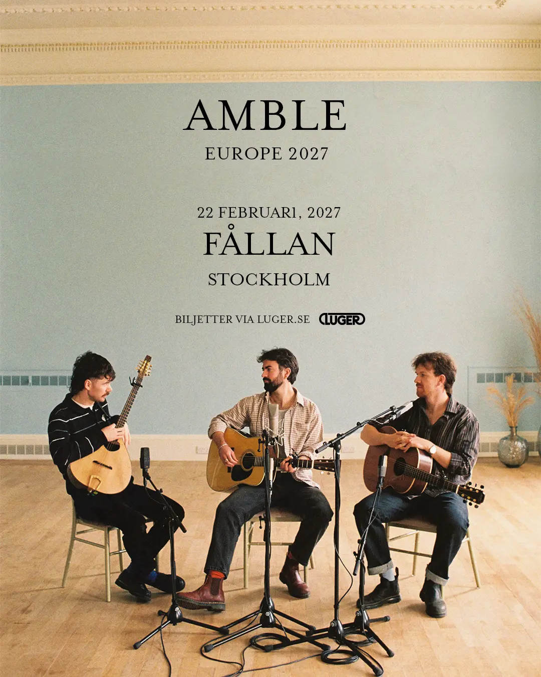 Konsert med Amble på Fållan i Stockholm den 22 februari 2027