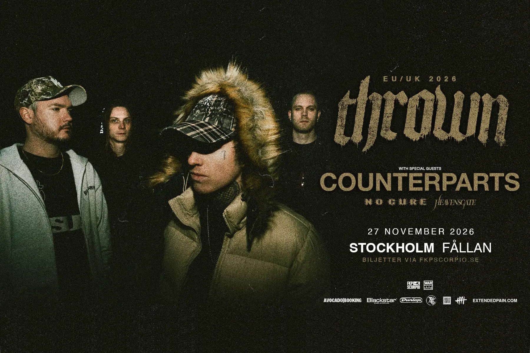 Konsert med Thrown på Fålllan den 27 november 2026