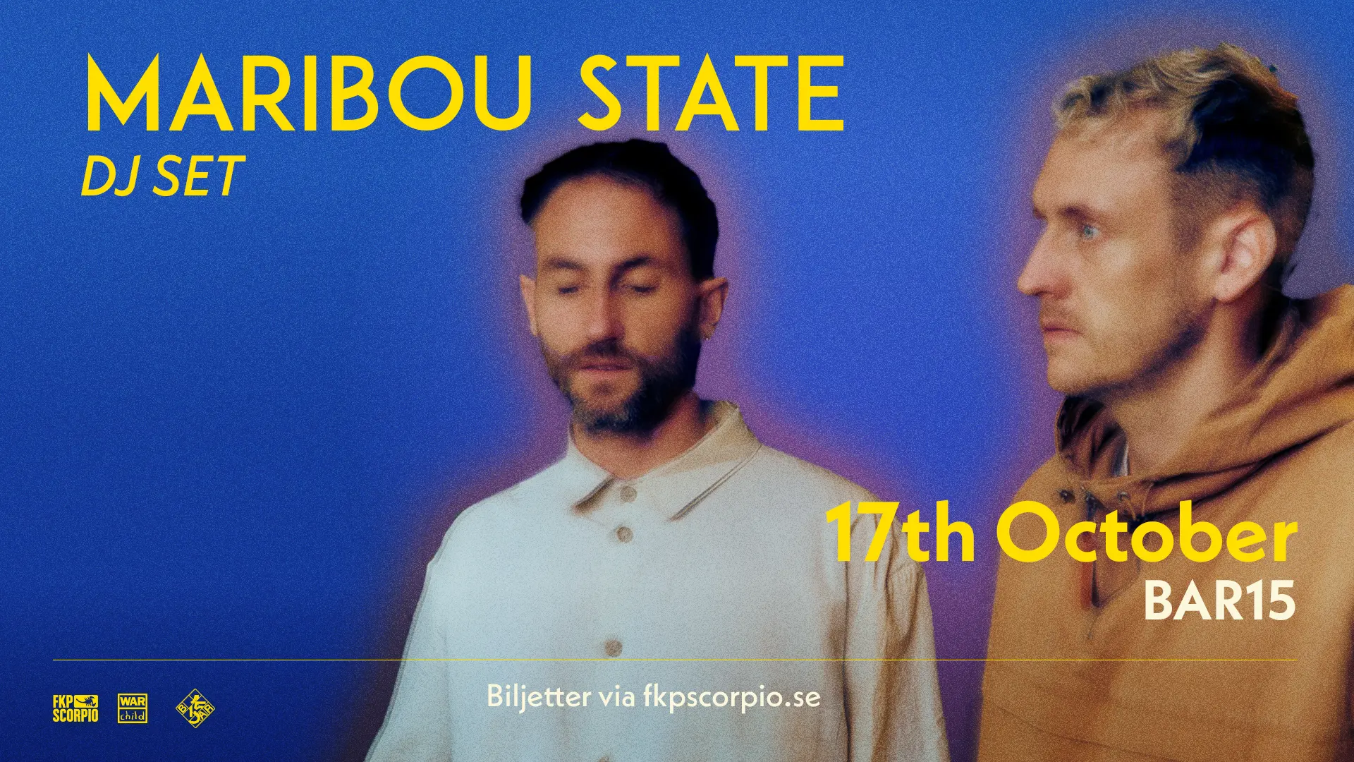 Maribou State dj set på BAR15 i Slakthusområdet Distriktfem 17 oktober 2026