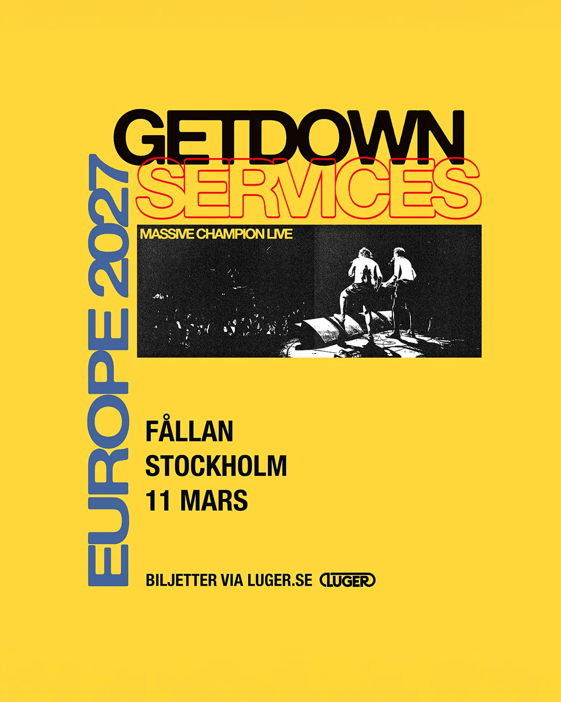 Getdown Services konsert Fållan 11 mars 2027