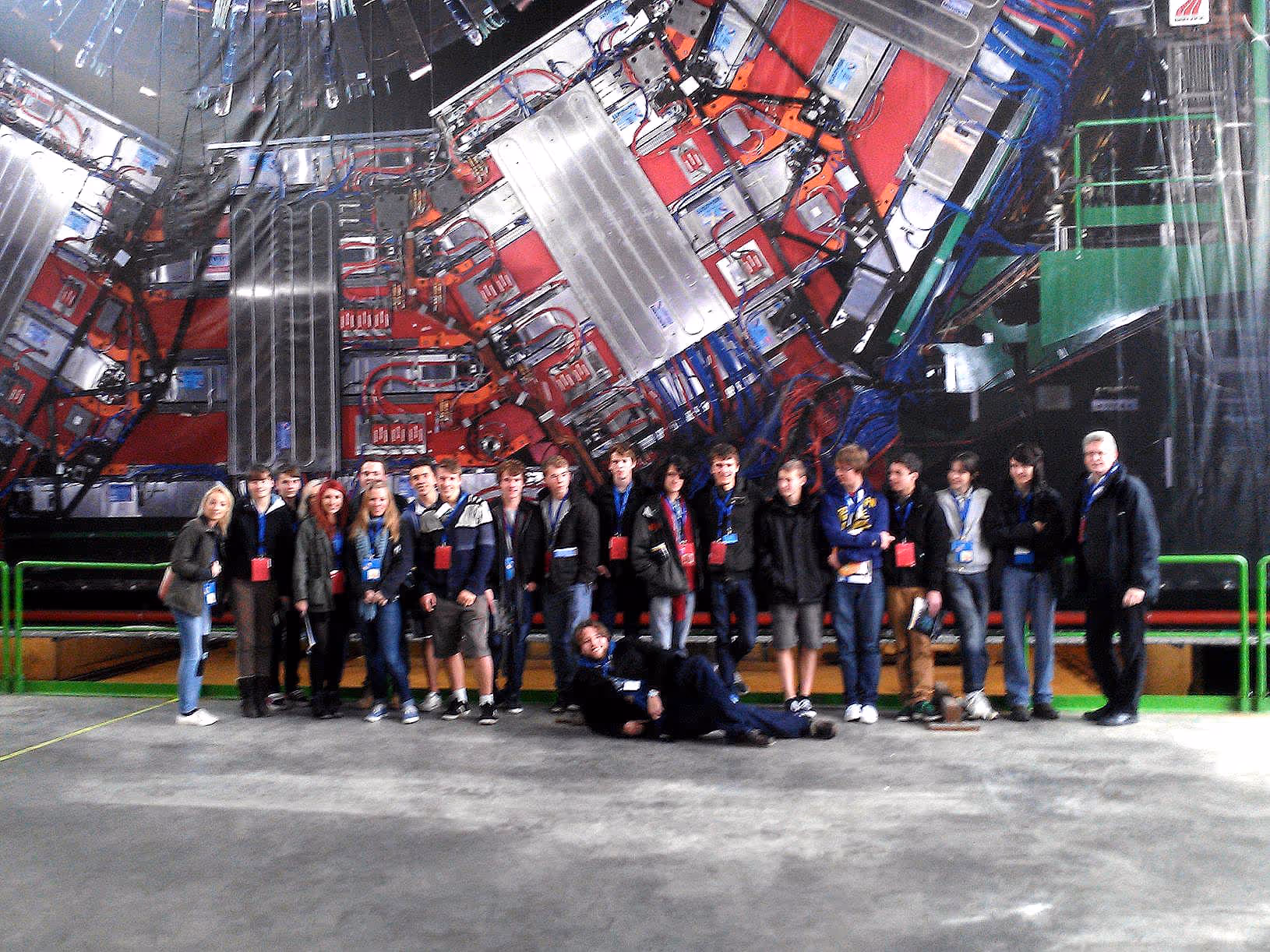 A group of students on a science study trip