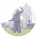A happy student jumping on a school trip