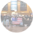 A group of four students at a school trip with american flag in their hands