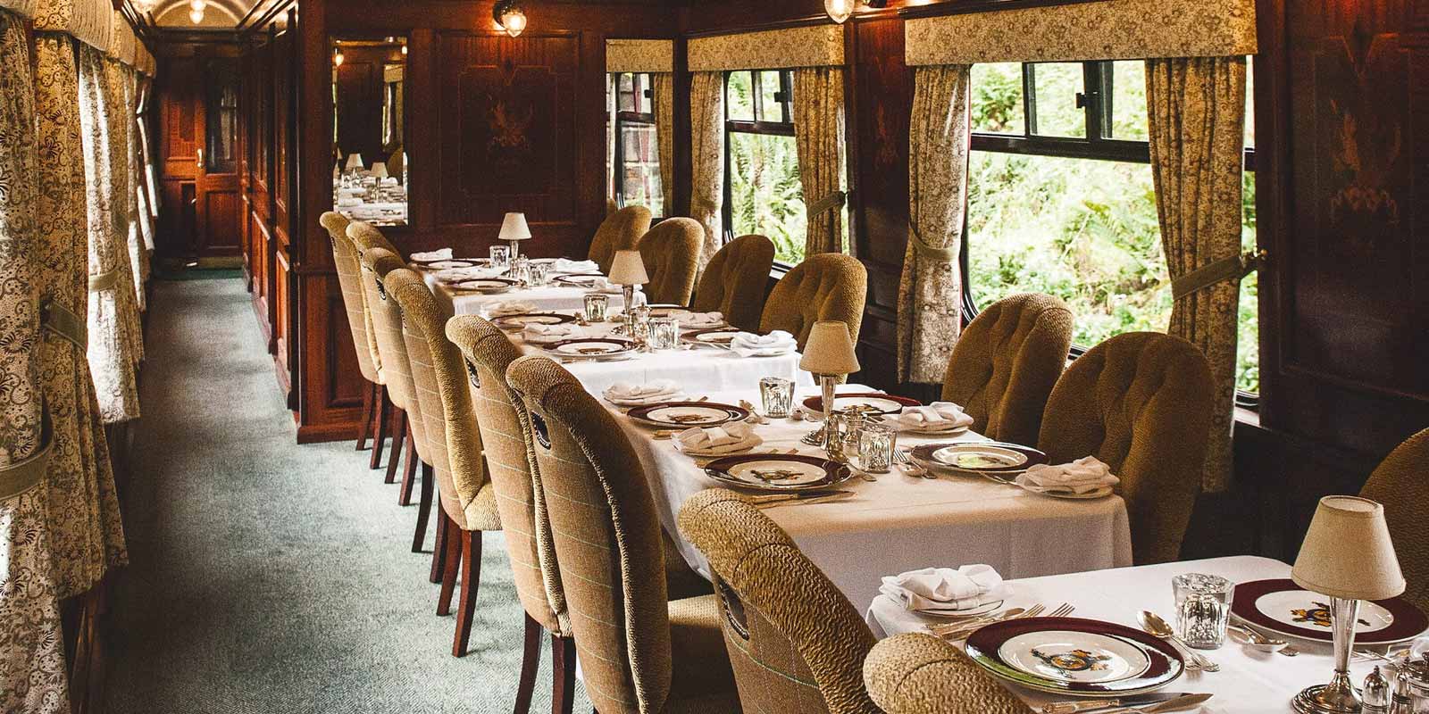 Dining aboard the Belmond Royal Scotsman
