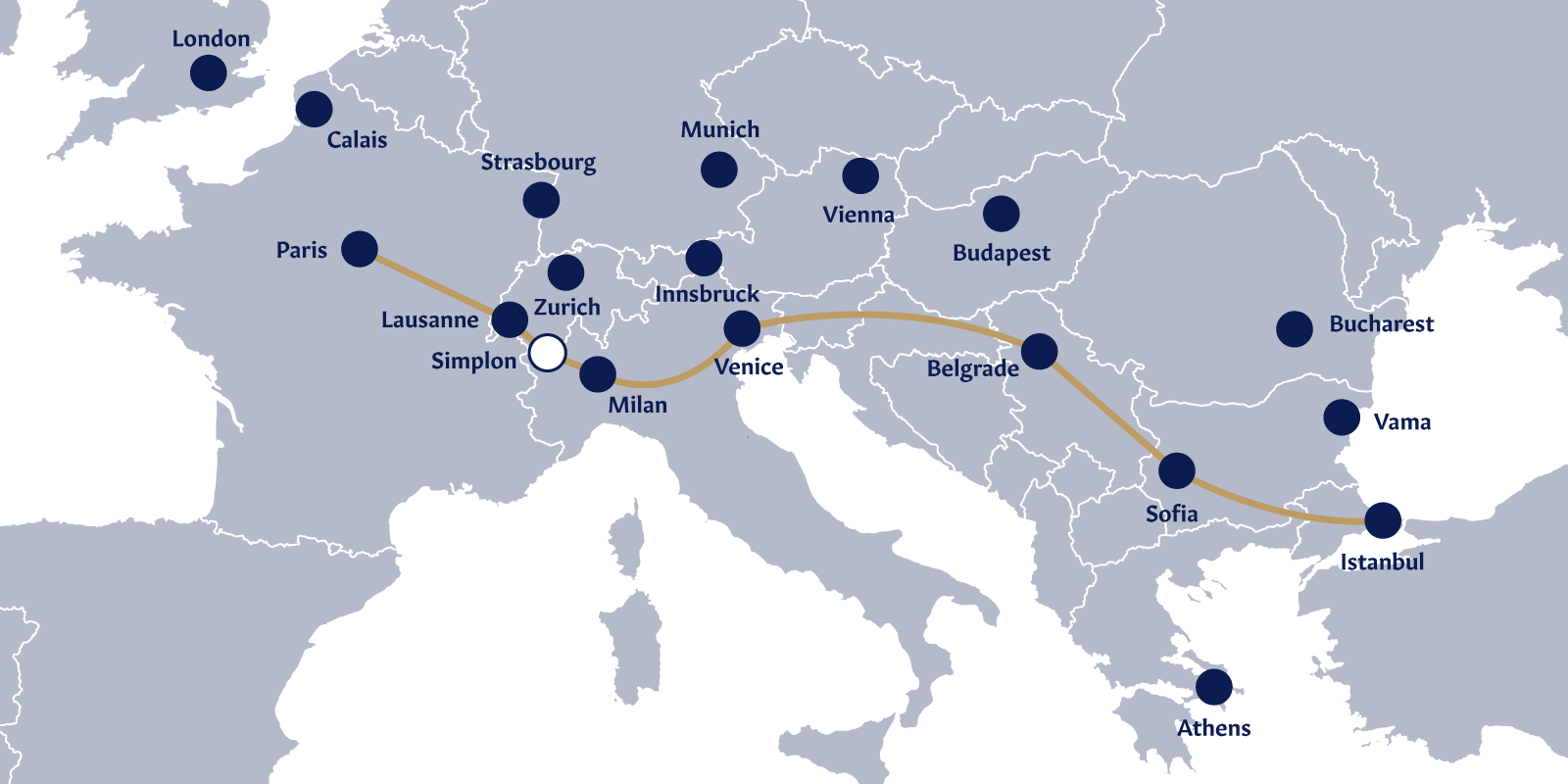 Simplon Orient Express Route Map