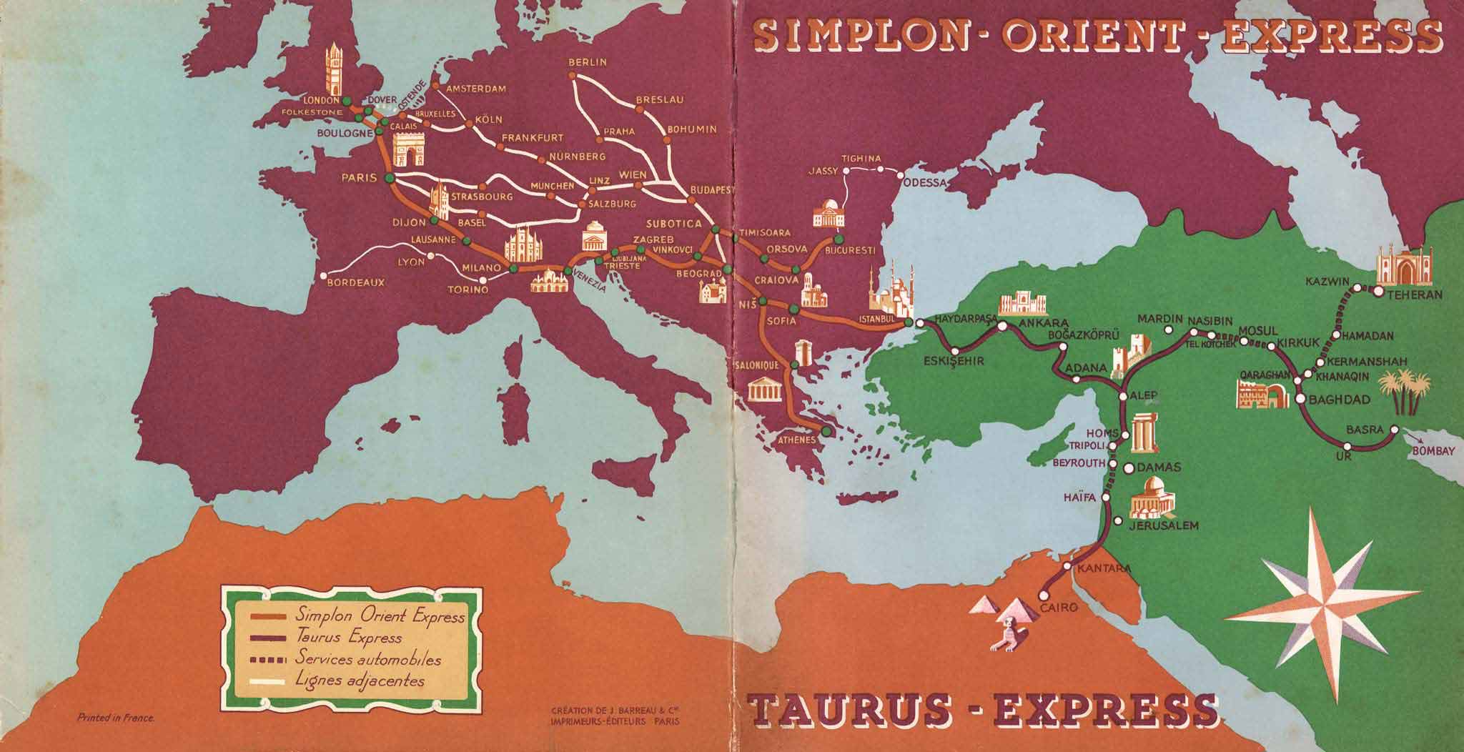 Taurus Orient Express (Taurus Express) route map.