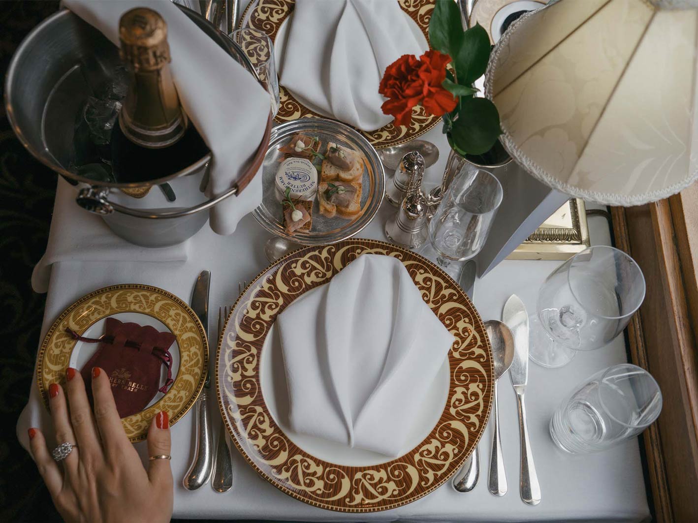 An elegant table-setting.