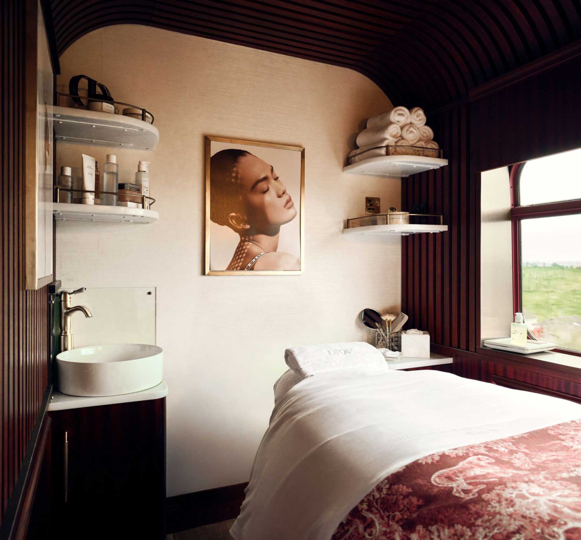 A spa room onboard the Royal Scotsman.