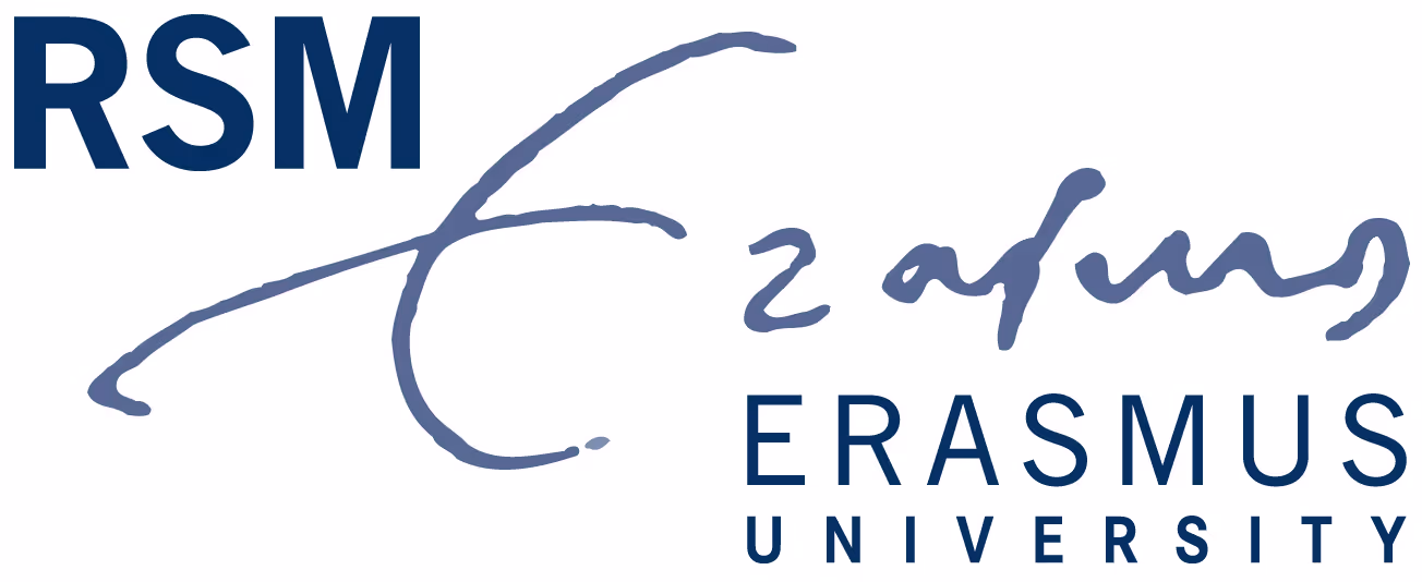 Logo of RSM Erasmus University with stylized Erasmus signature.